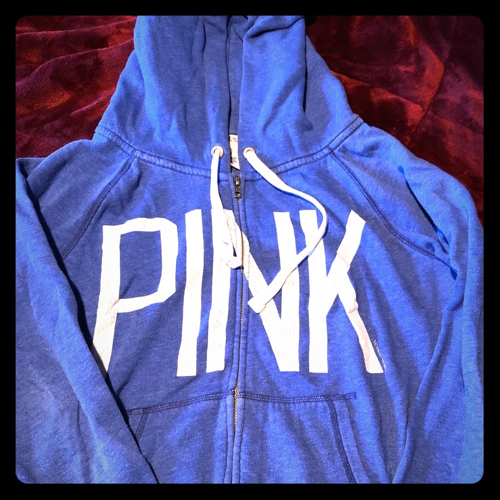 PINK branded blue hooded Sweatshirt